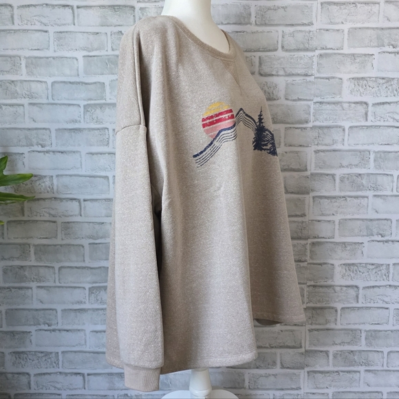 Angels Forever Young Graphic Sweatshirt 3X Beige, Eco-Friendly - Picture 3 of 12